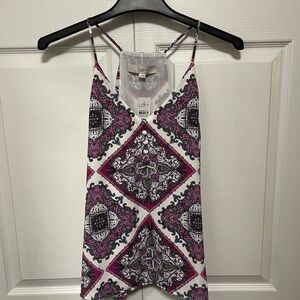 LOFT Geo Covered Button Strappy Lined Cami Top | Size XS